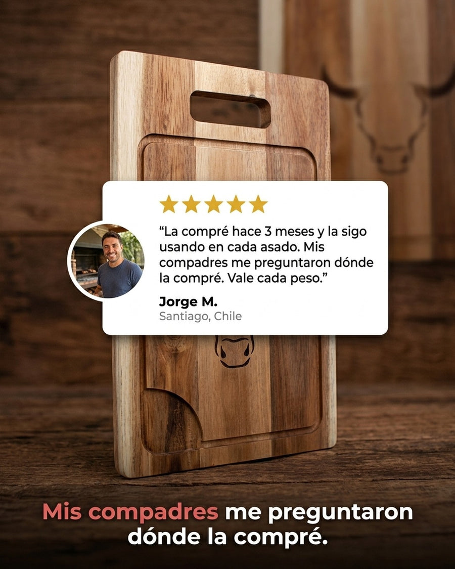 Tabla De Cortar Picar Carne 45cm Wayu + Grabado Personalizado