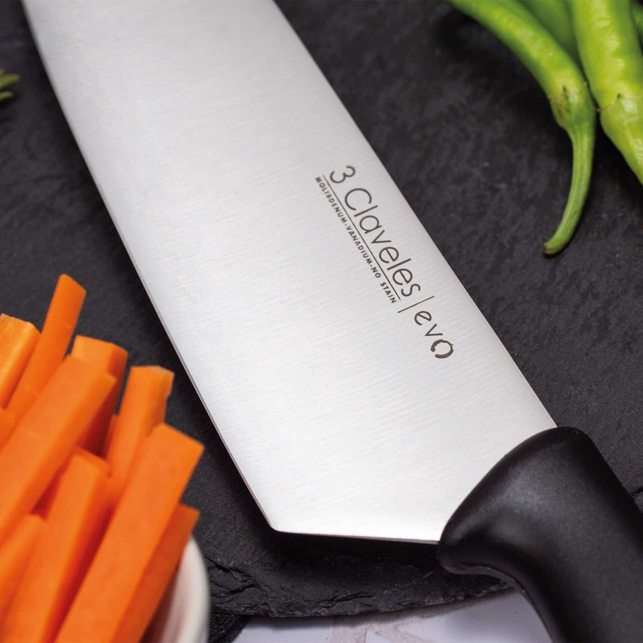 Cuchillo Tres Claveles Cocinero Evo 20 Cms 1357 Color Negro + Grabado Personalizado