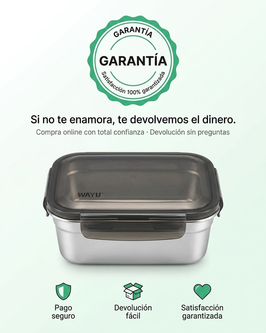 Contenedor Hermético Wayu Acero Microsafe 1.3 Lt Premium