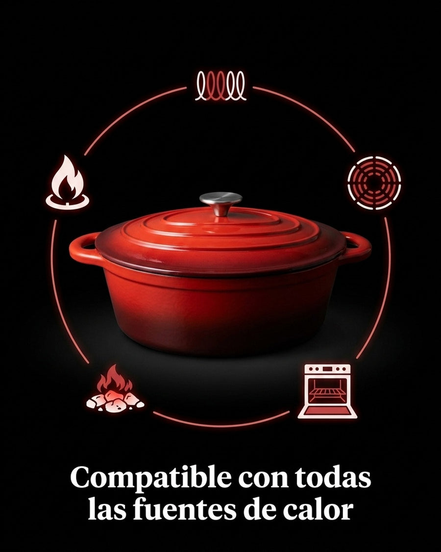 Olla Fierro Fundido Esmaltado 26cm Roja