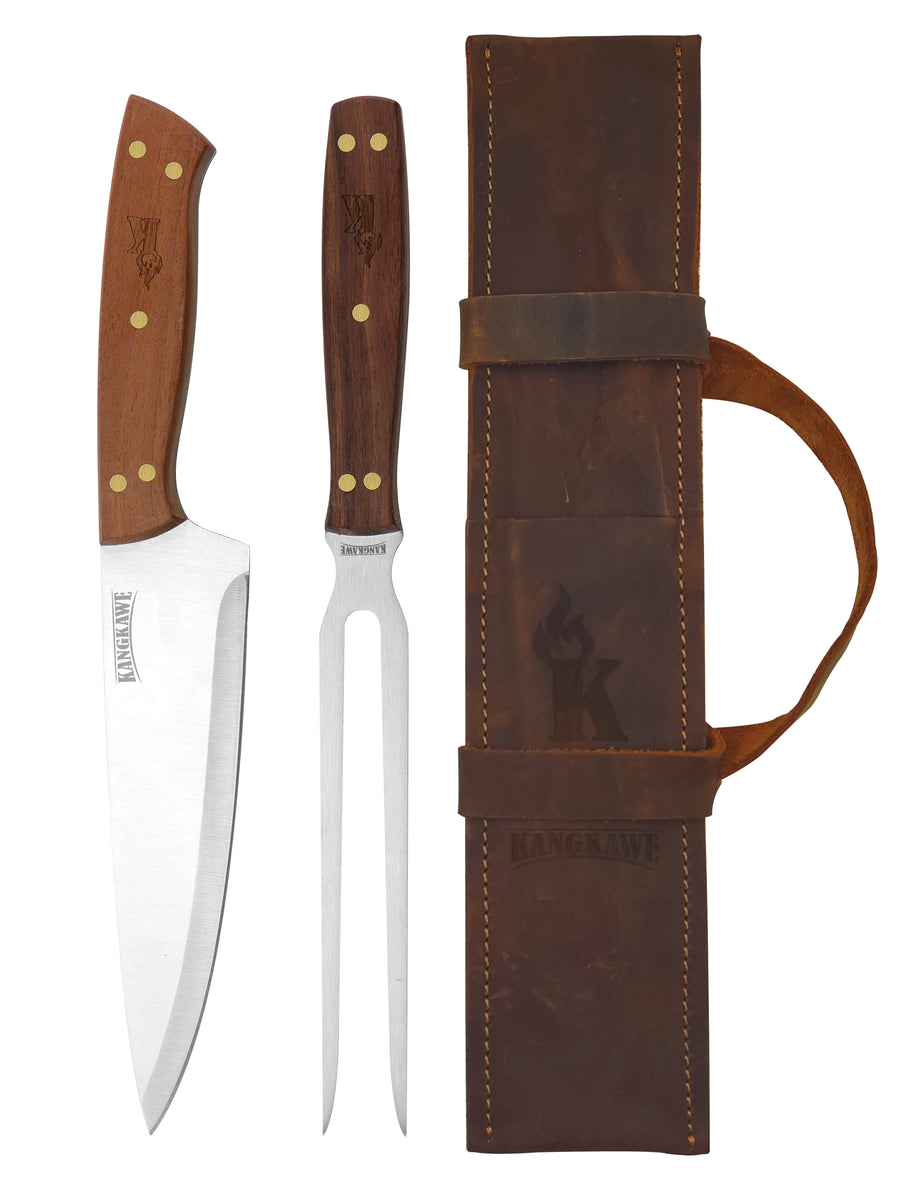 Set Parrillero Cuchillo Tenedor + Estuche + Grabado Personalizado