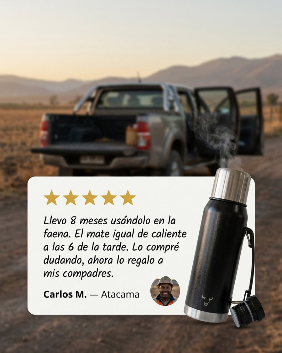 Termo Wayu Premiun De 1 Litro Agua Caliente Libre Bpa Mate + Grabado Personalizado