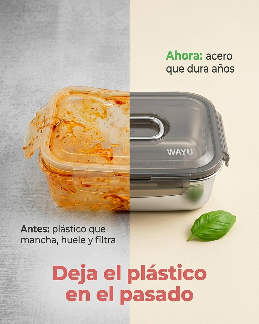 Contenedor Hermético Wayu Acero Microsafe 650ml Premium