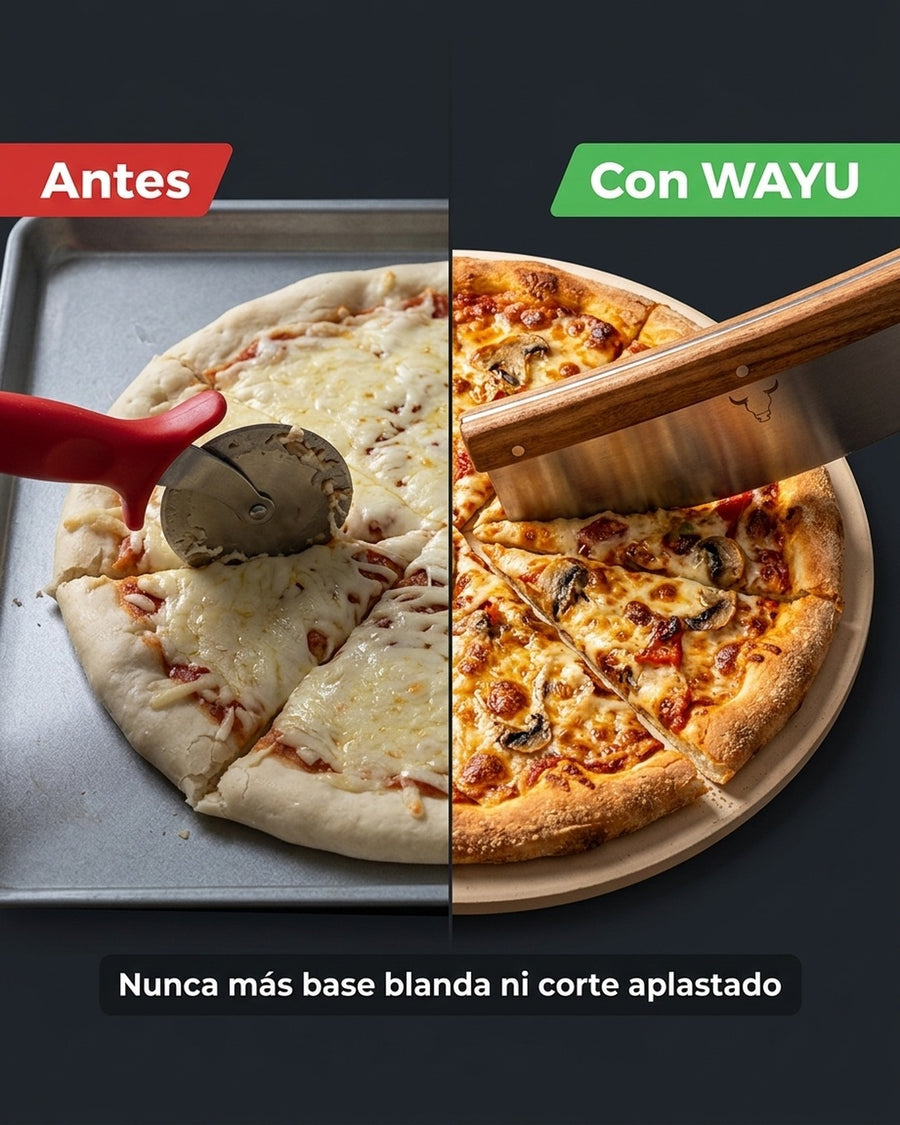 Set Piedra Pizza + Cortador De Pizza Wayu Horno Cocina Bbq