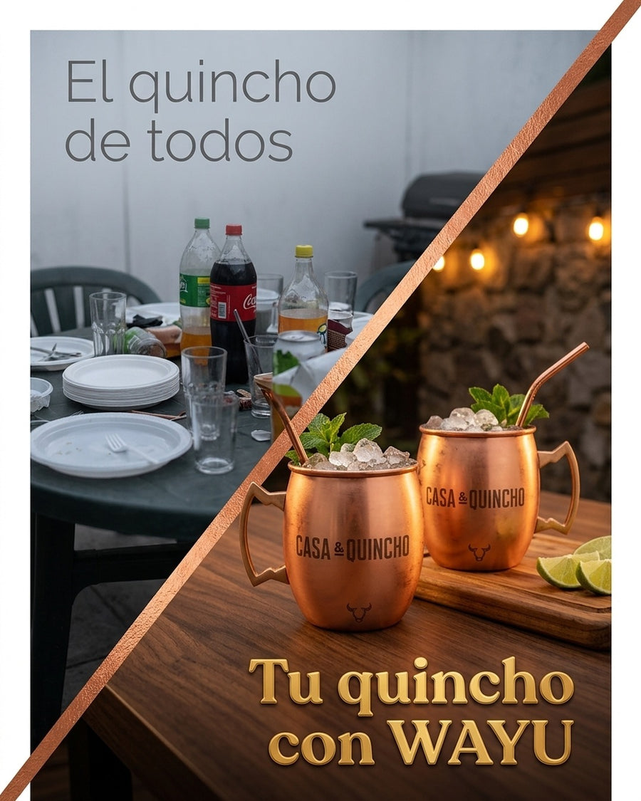 Set De 2 Mugs De Cobre Wayu Shine Tragos Moscow Mule Mojito + Grabado Personalizado