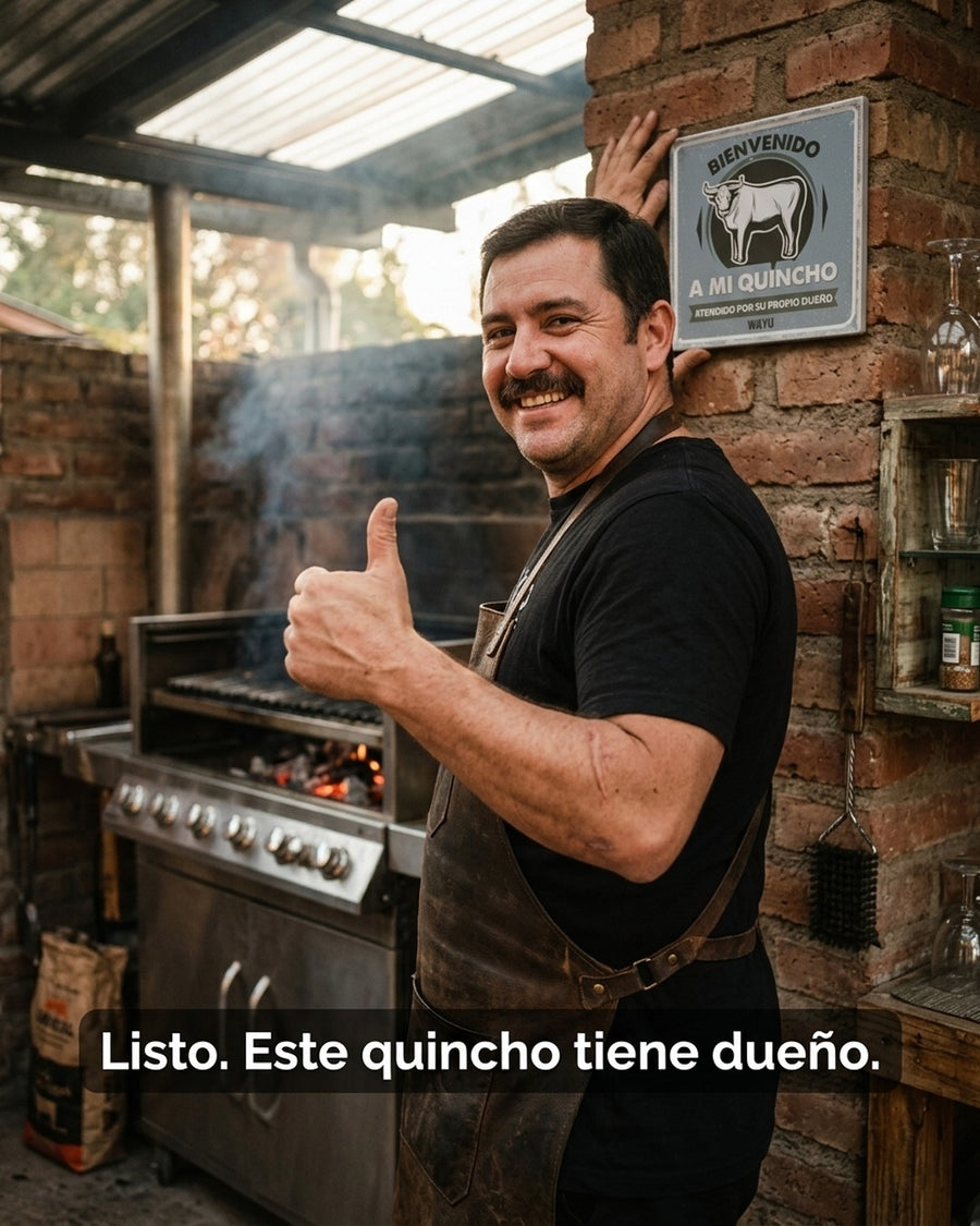 Cuadro Bar Metálico Wayu 25x25 Mi Quincho Parrilla Bbq