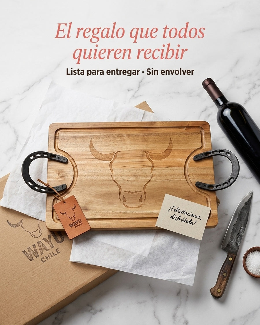 Tabla Para Picar Carne Picadillos Madera Premium Wayu Large + Grabado Personalizado