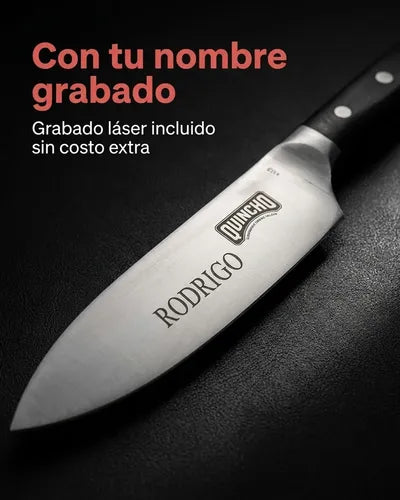 Cuchillo Acero Alemán 8 Pulgadas + Grabado Personalizado
