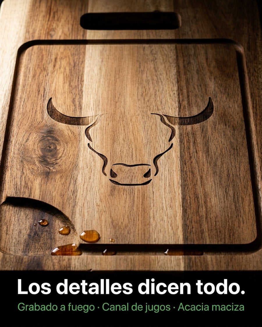 Tabla De Cortar Picar Carne 45cm Wayu + Grabado Personalizado