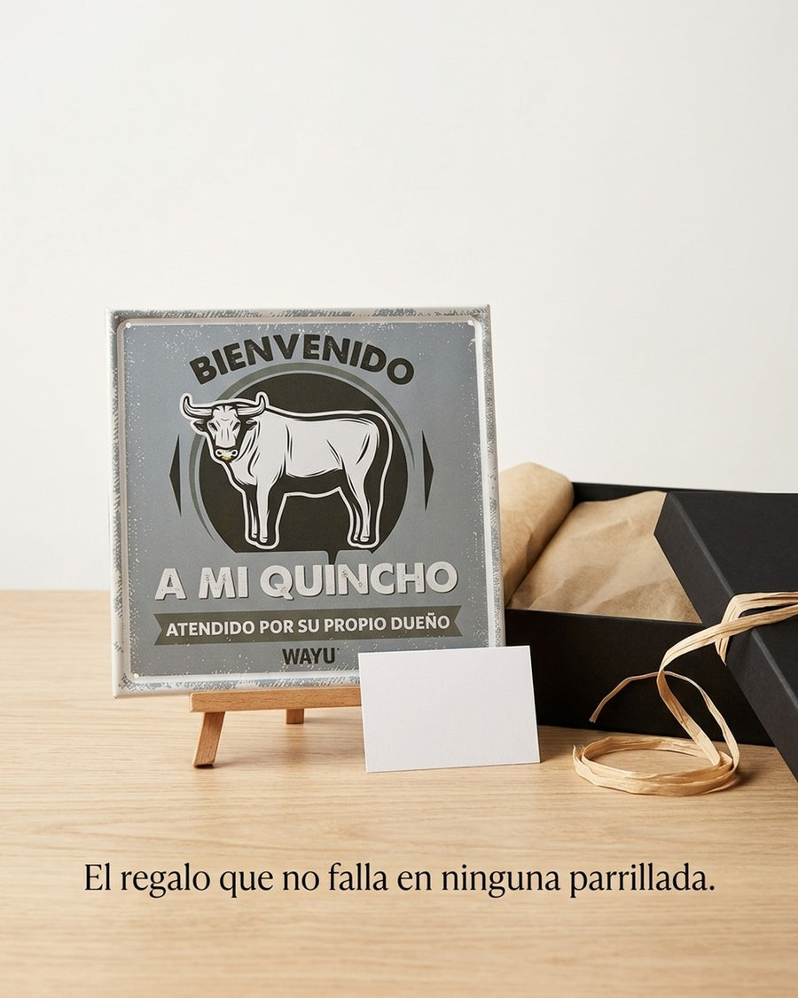 Cuadro Bar Metálico Wayu 25x25 Mi Quincho Parrilla Bbq