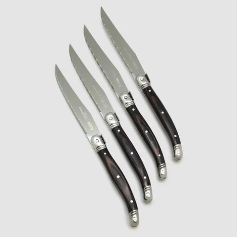 Set 4 Cuchillos Black Mesa Carne Wayu Limited Asado Cocina + Grabado Personalizado