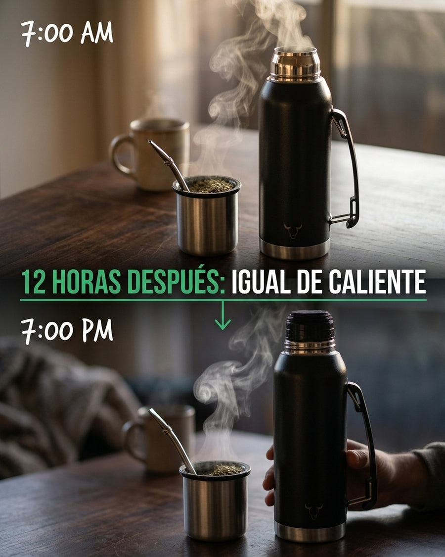 Termo Wayu Premiun De 1 Litro Agua Caliente Libre Bpa Mate + Grabado Personalizado