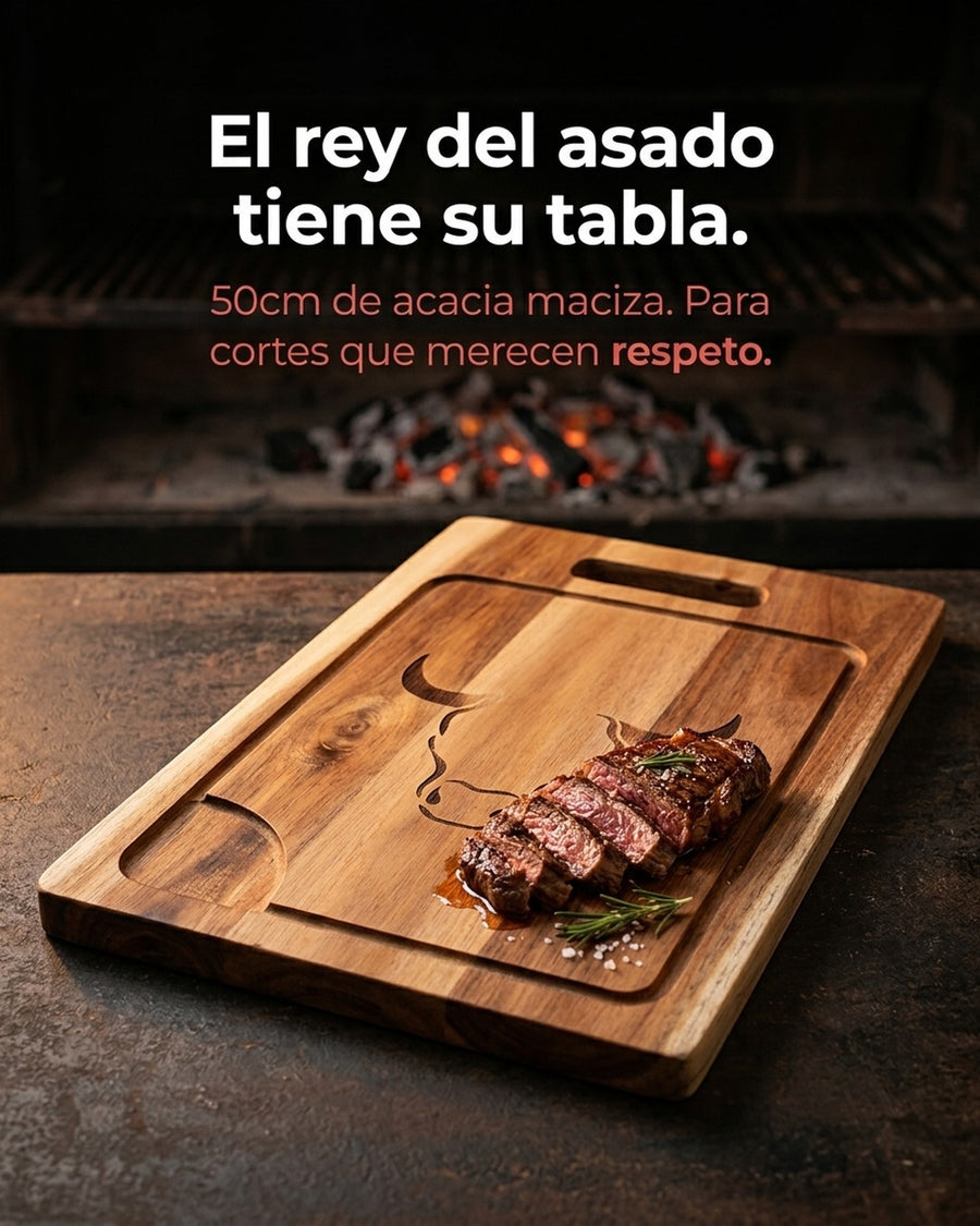Tabla De Cortar Picar Carne 50cm Wayu + Grabado Personalizado