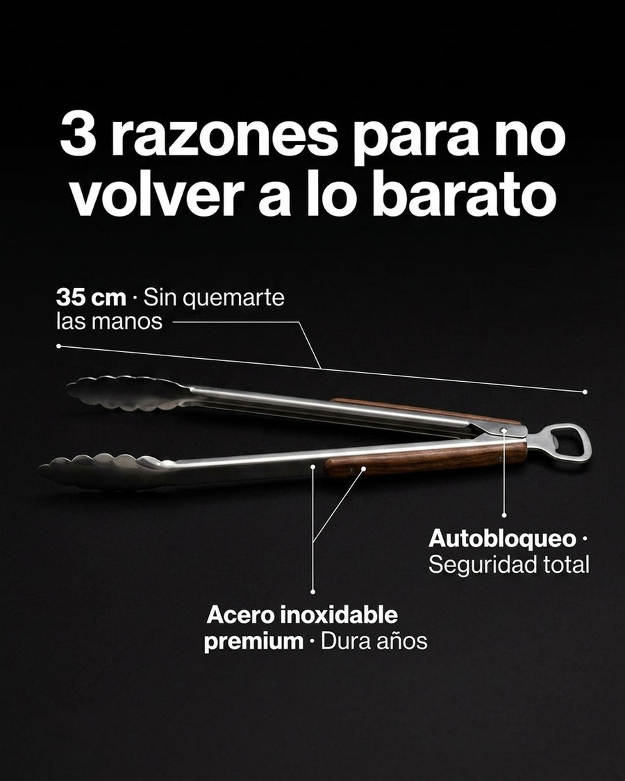 Pinzas Tenazas X L  Premium Inoxidable + Destapador Kangkawe