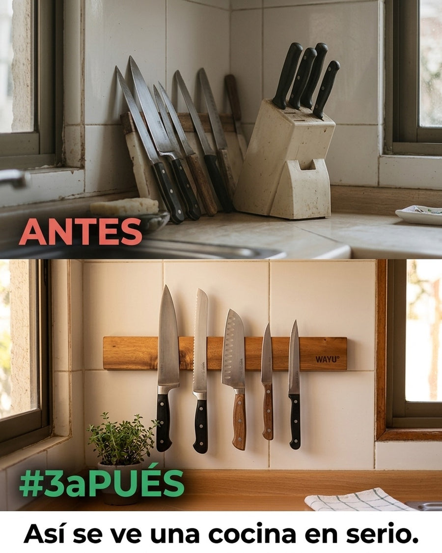 Barra Magnética Wayu Cuchillos Cocina Asado Bbq