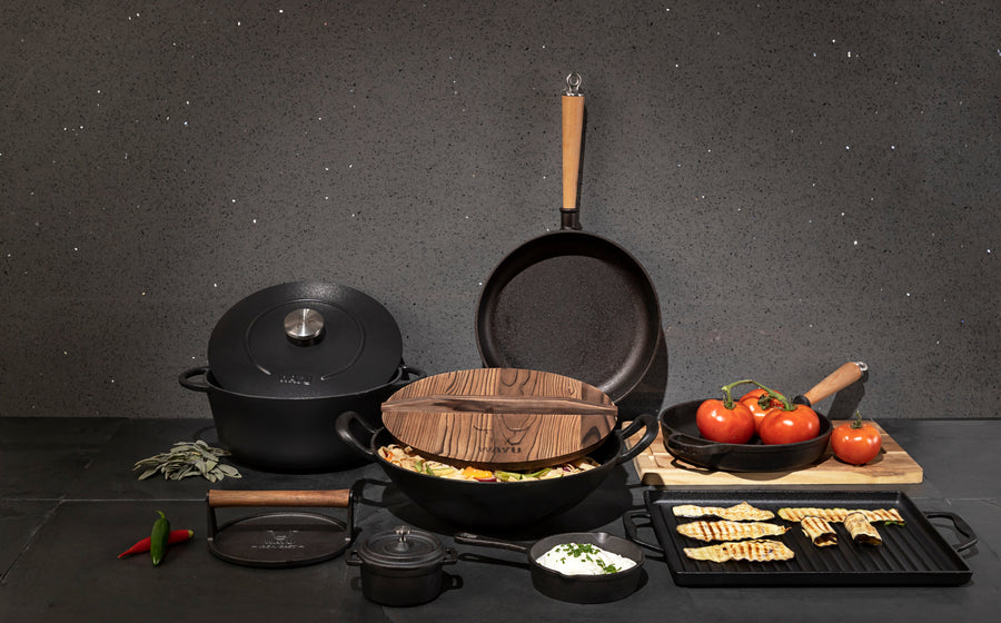 Sartén Hierro Fundido 28cm Wayu Parrilla Asado Bbq Cocina