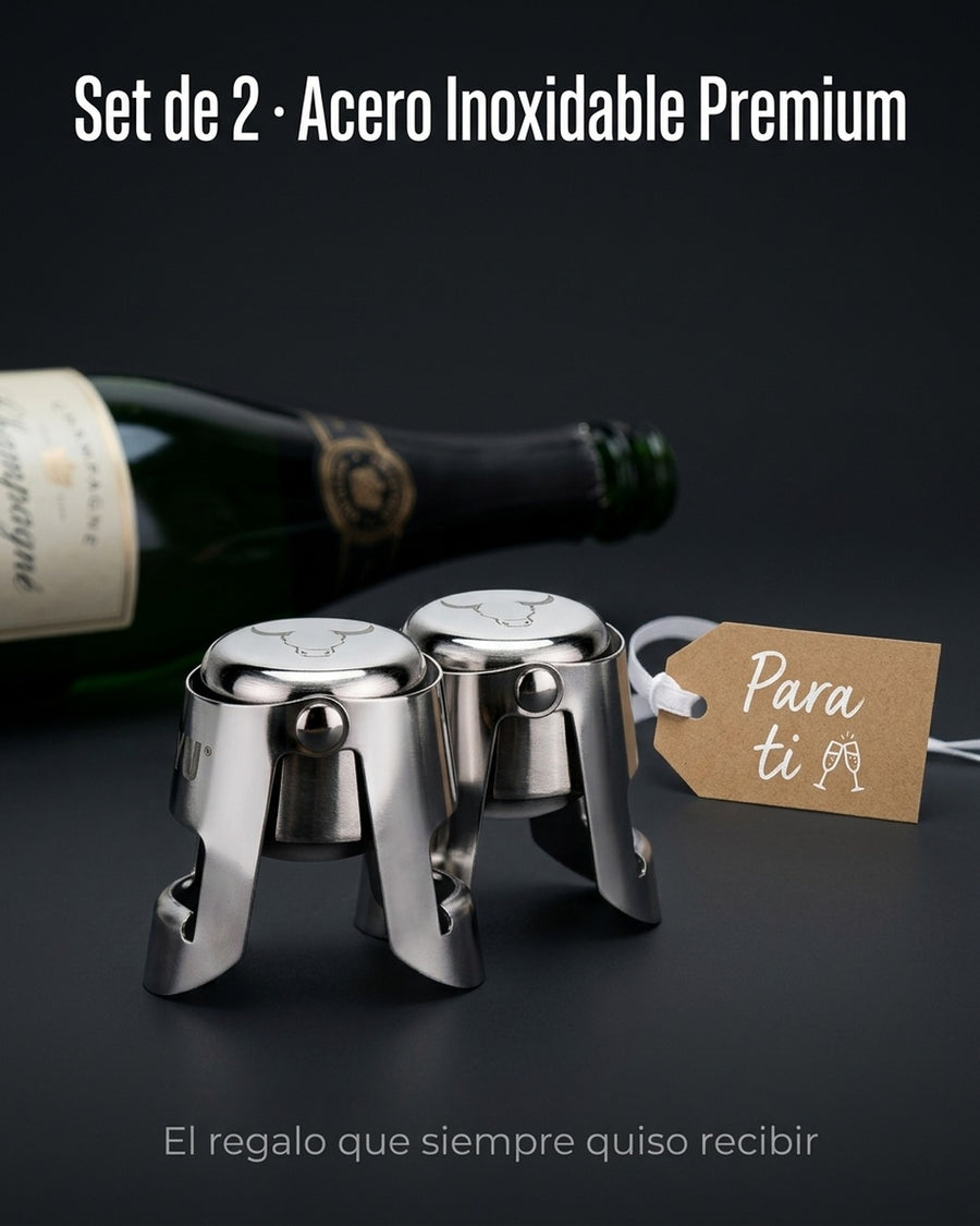 Set Sellador Tapon Espumante Champaña Wayu Tragos Premium