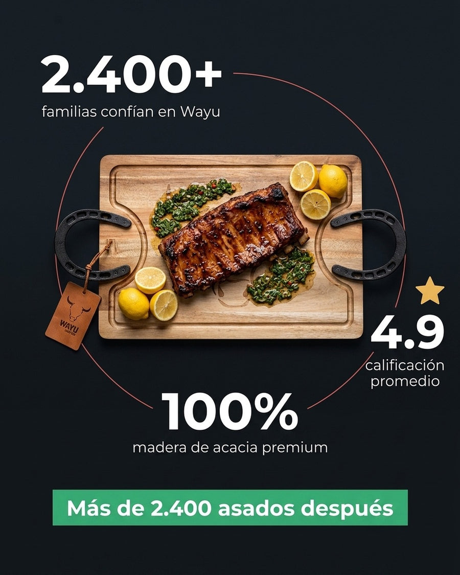 Tabla Para Picar Carne Picadillos Madera Premium Wayu Large + Grabado Personalizado