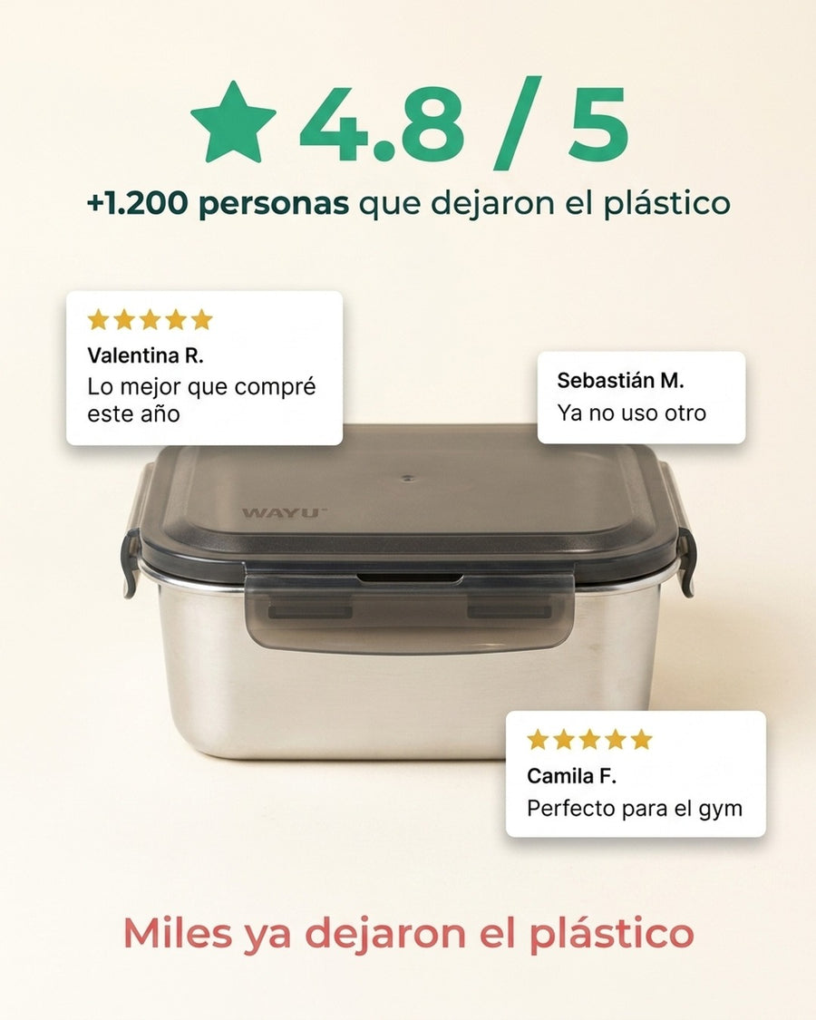 Contenedor Hermético Wayu Acero Microsafe 650ml Premium
