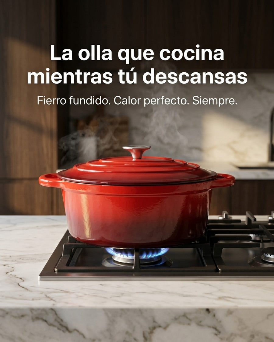 Olla Fierro Fundido Esmaltado 26cm Roja
