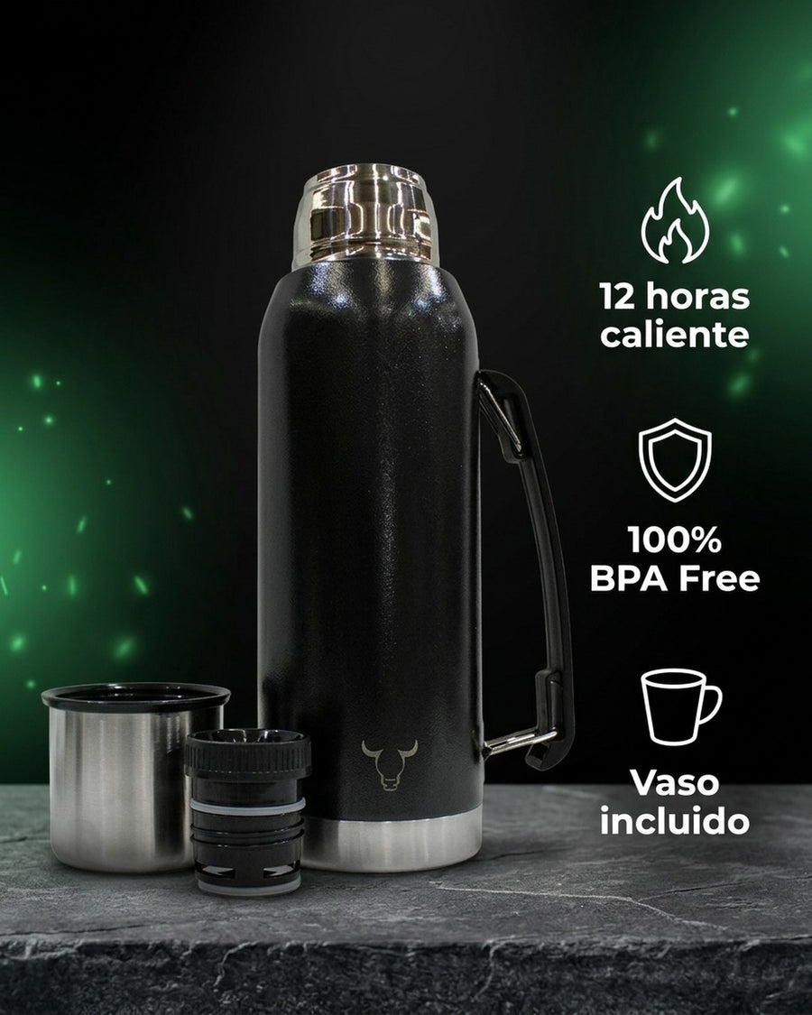 Termo Wayu Premiun De 1 Litro Agua Caliente Libre Bpa Mate + Grabado Personalizado