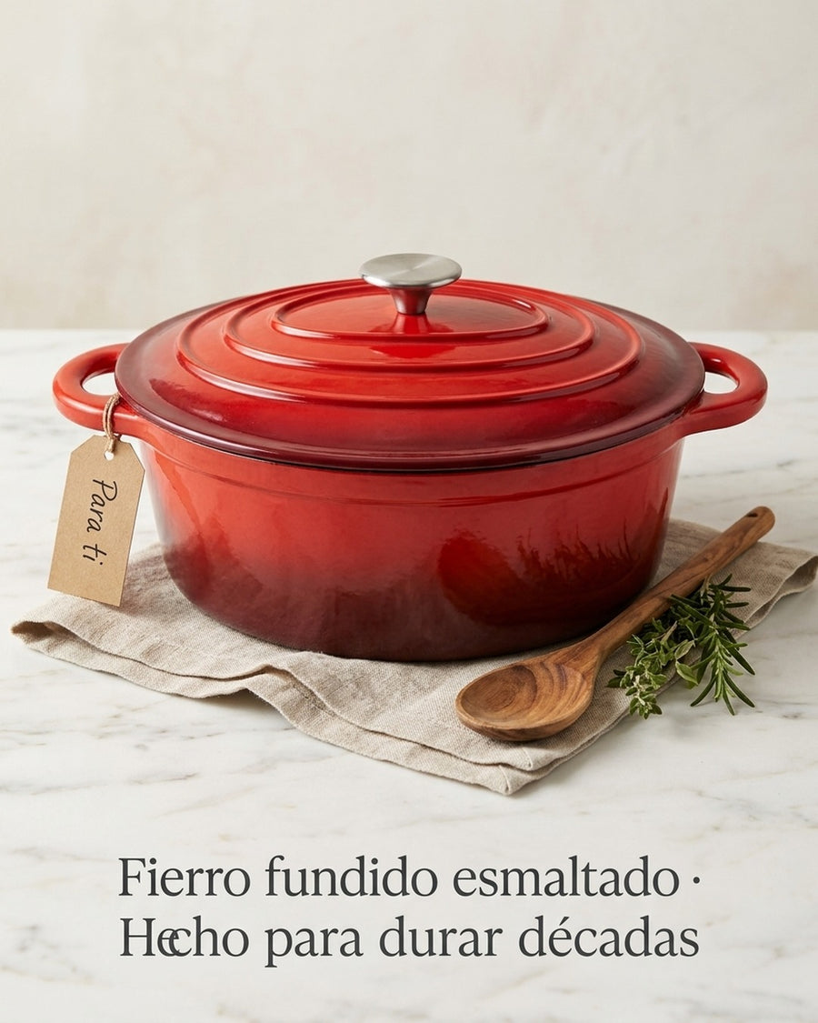 Olla Fierro Fundido Esmaltado 26cm Roja