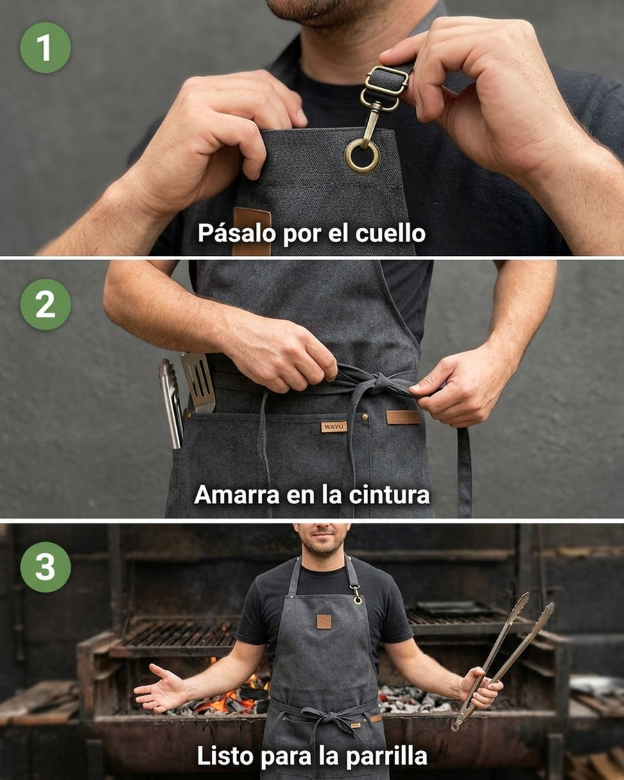 Delantal Parrillero Wayu Pechera Cocina