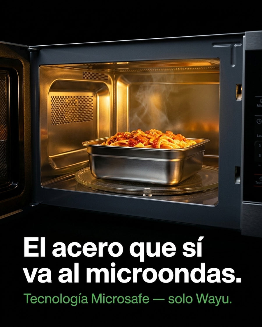 Contenedor Hermético Wayu Acero Microsafe 2.3 Lt Premium