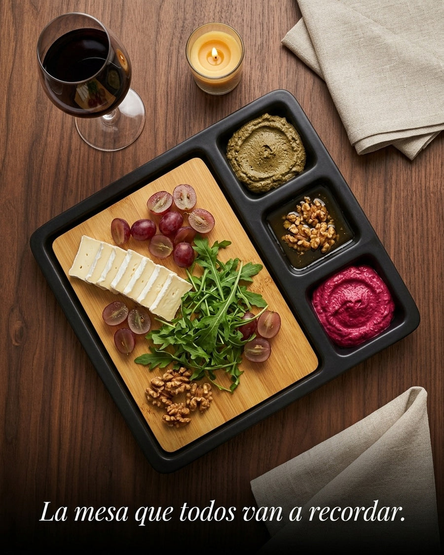 Bandeja De Aperitivo Bamboo Y Cerámica Wayu Coctail