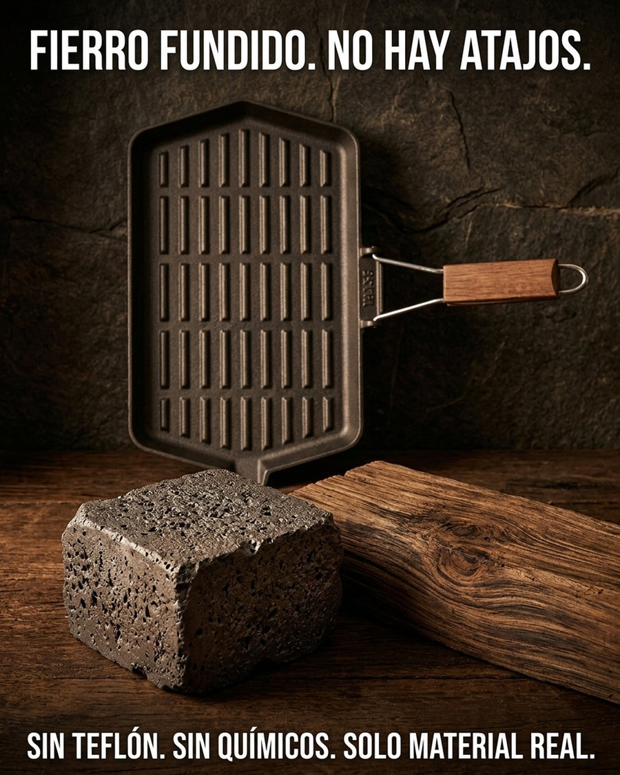Sarten Fierro Fundido 21x35cm Wayu Abatible Hierro Fundido
