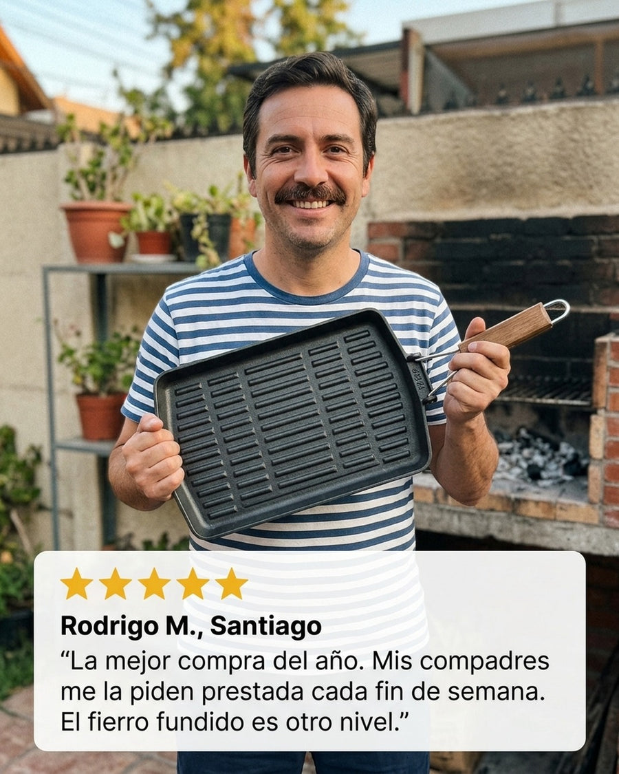Sarten Fierro Fundido 21x35cm Wayu Abatible Hierro Fundido
