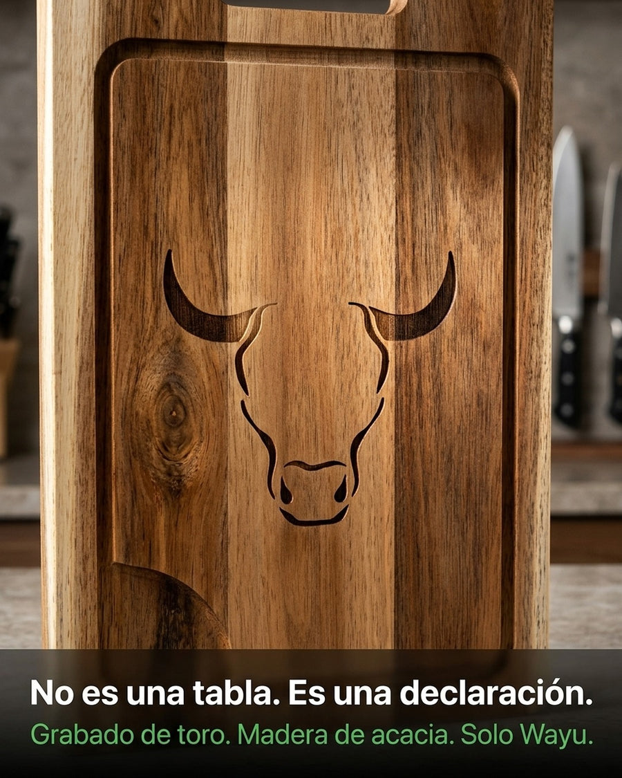 Tabla De Cortar Picar Carne 50cm Wayu + Grabado Personalizado