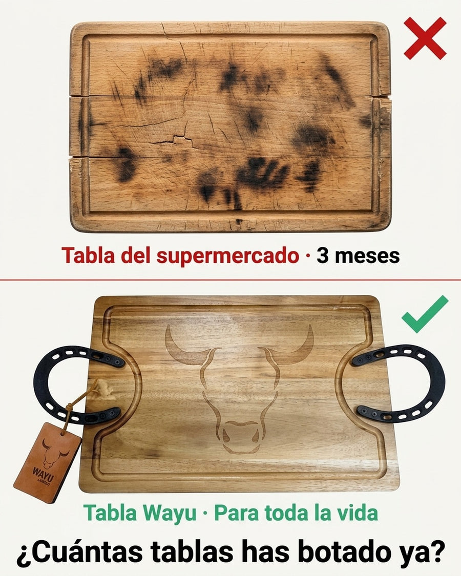 Tabla Para Picar Carne Picadillos Madera Premium Wayu Large + Grabado Personalizado