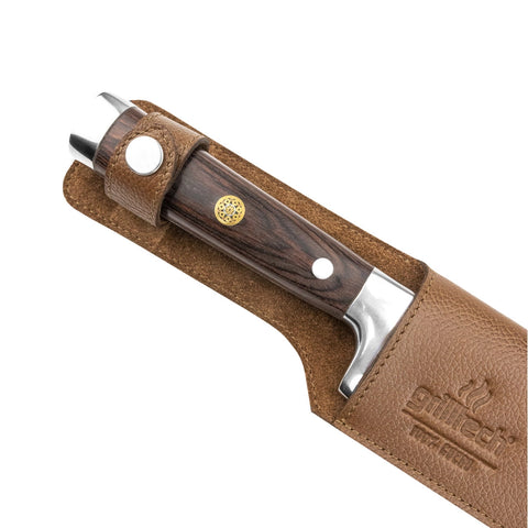 Funda De Cuero Cuchillo Medio Golpe + Grabado Láser Gratis - 9