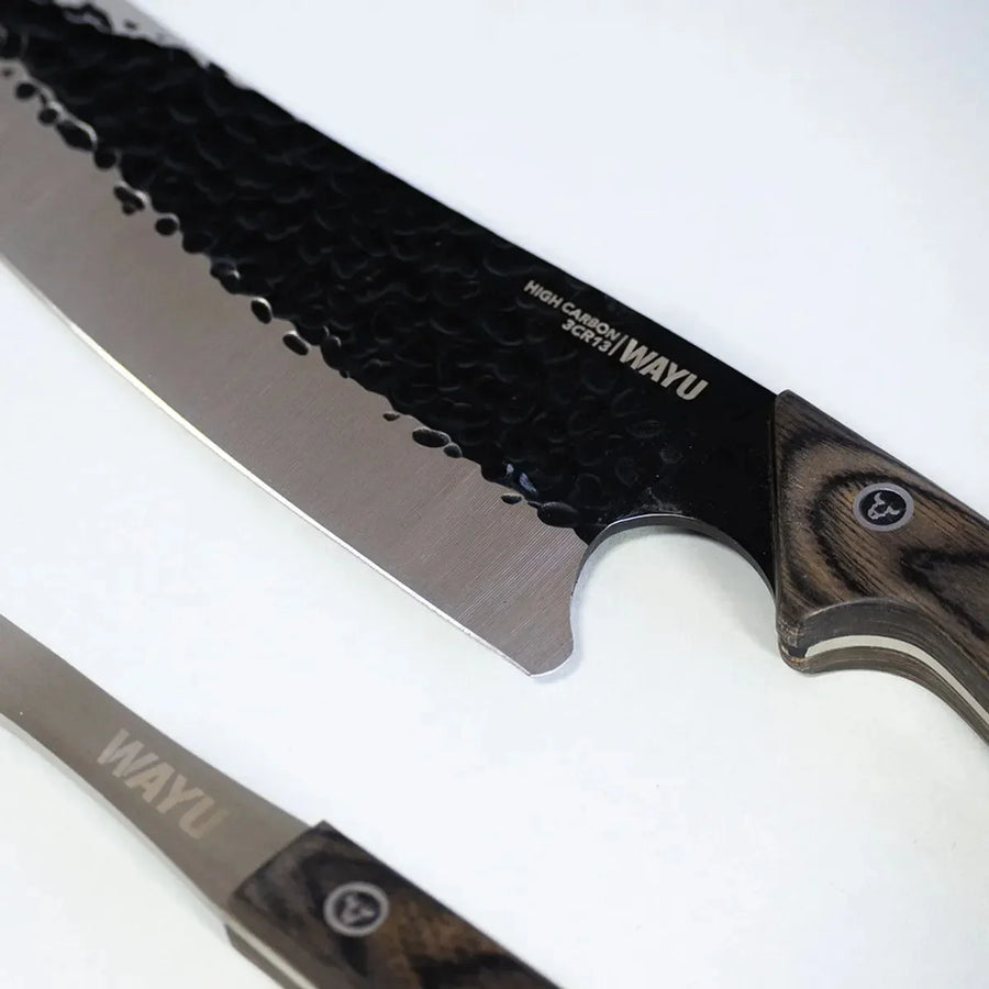 Set Parrillero Wayu Hammer: cuchillo martillado y tenedor trinchador