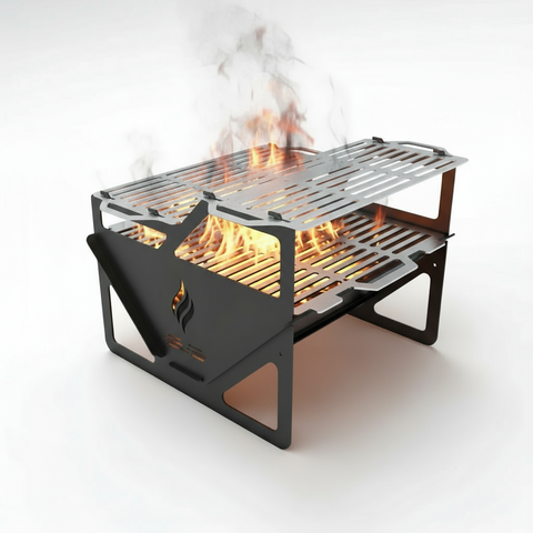 Parrilla de Camping Tres Niveles Acero al Carbón 3mm