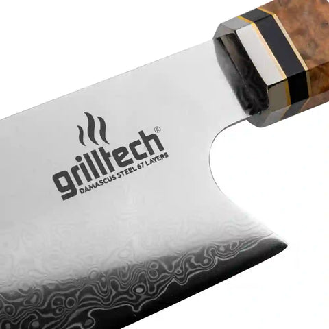 Cuchillo Acero Damasco Grilltech + Grabado Laser Gratis Chile