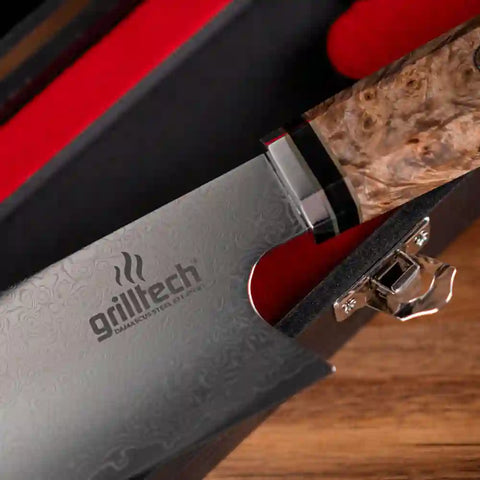 Cuchillo Acero Damasco Grilltech + Grabado Laser Gratis Chile