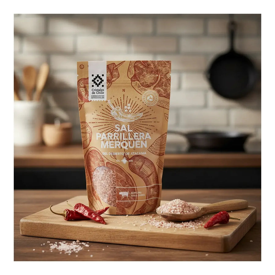 Sal de Mar Merquen Parrillera Cristales de Chile 450 g