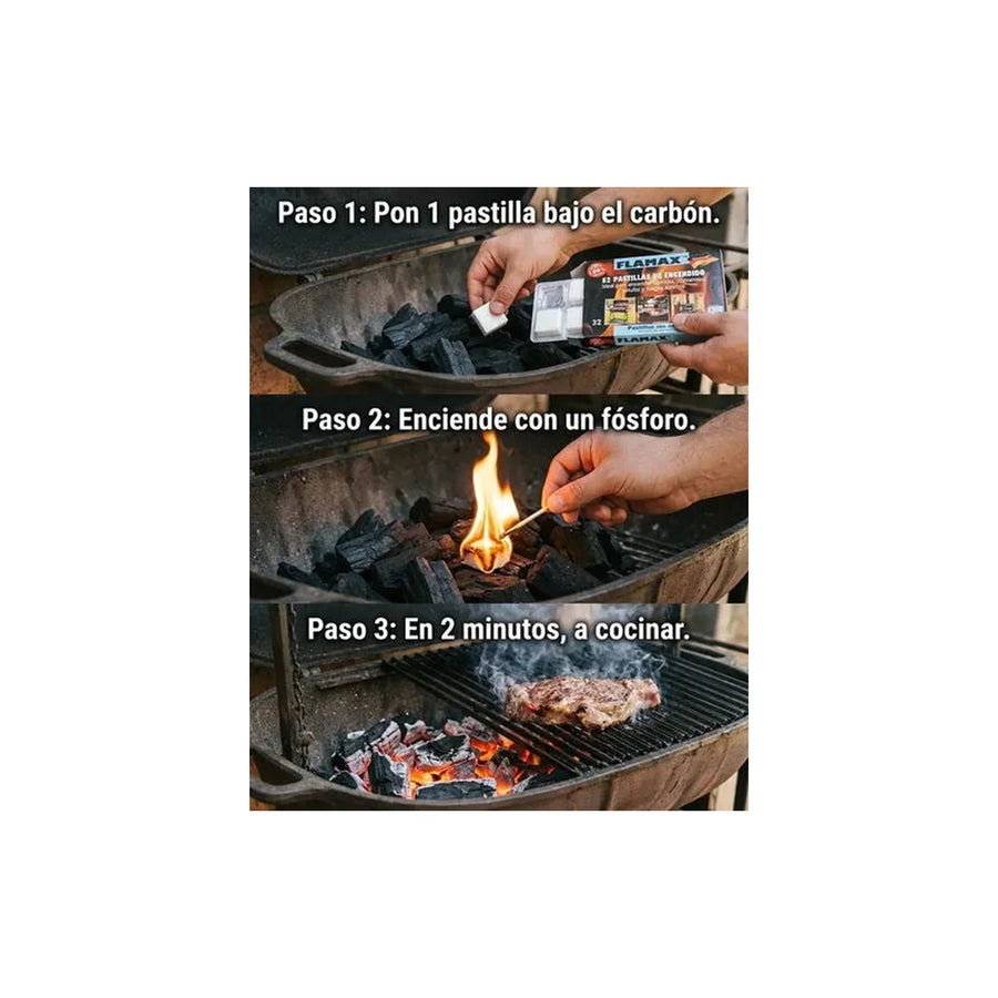 10x Cajas 32 Pastillas Iniciador De Fuego Quincho Parrilla