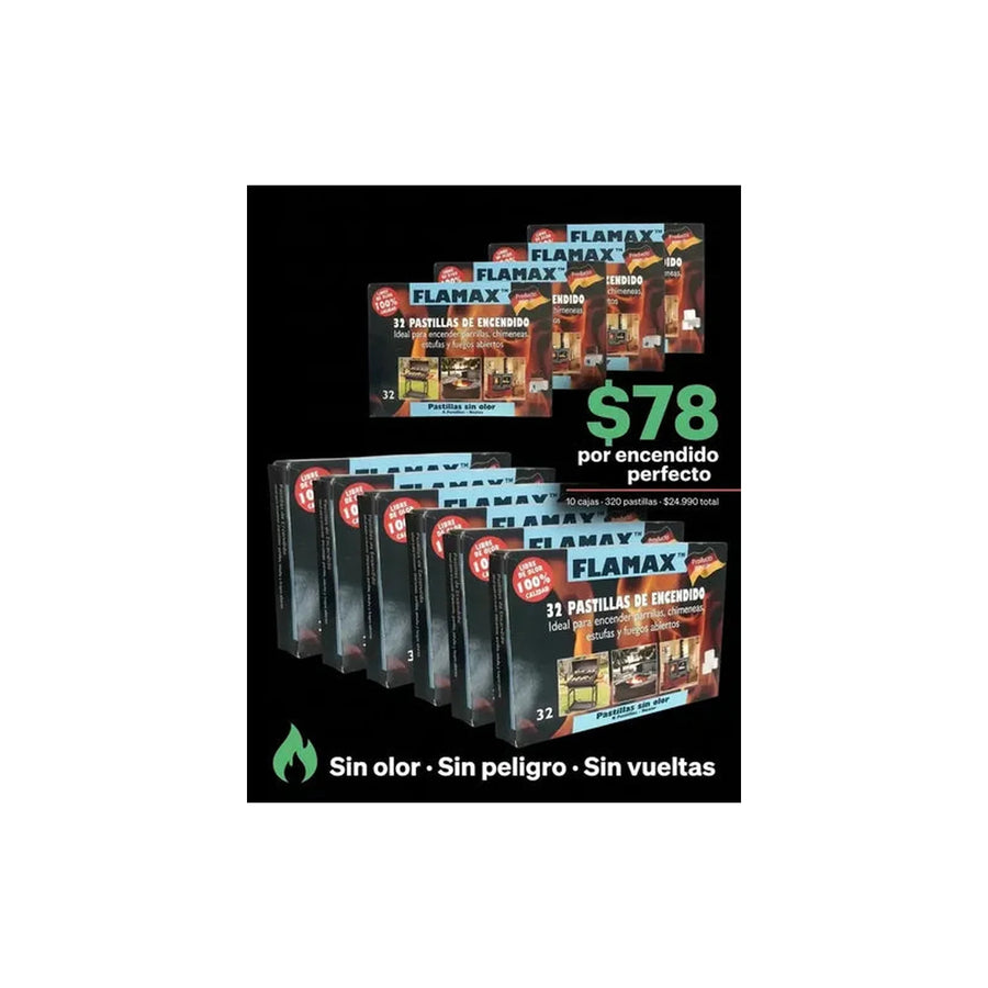 10x Cajas 32 Pastillas Iniciador De Fuego Quincho Parrilla
