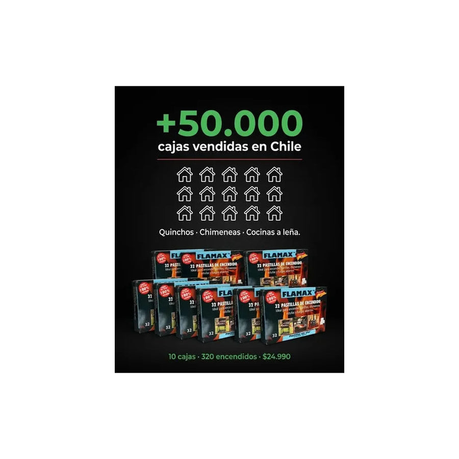 10x Cajas 32 Pastillas Iniciador De Fuego Quincho Parrilla