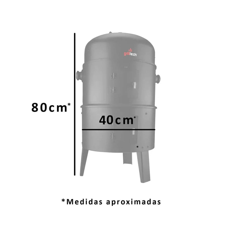 Ahumador Vertical Acero Inox 80cm — Brisket, Costillar y Pollo