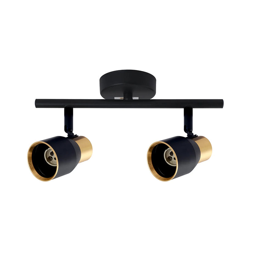 Aplique 2 Portas GU10 Negro y Dorado