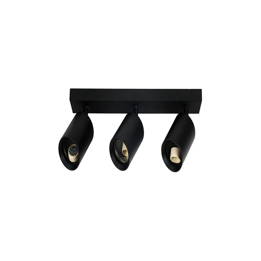 Aplique 3 Focos Dirigibles GU10 Negro