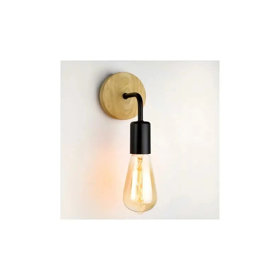 Aplique de pared Ascella madera y negro E27