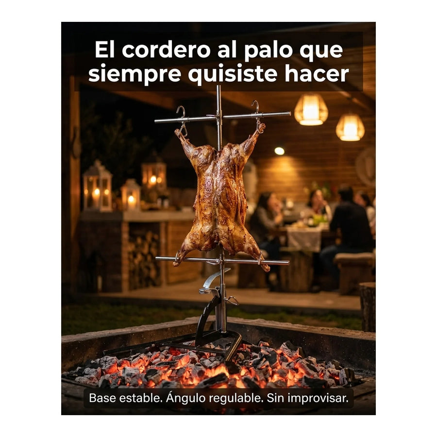 Asador Vertical a la Estaca XL — Cordero y Cortes Grandes | Parrilla
