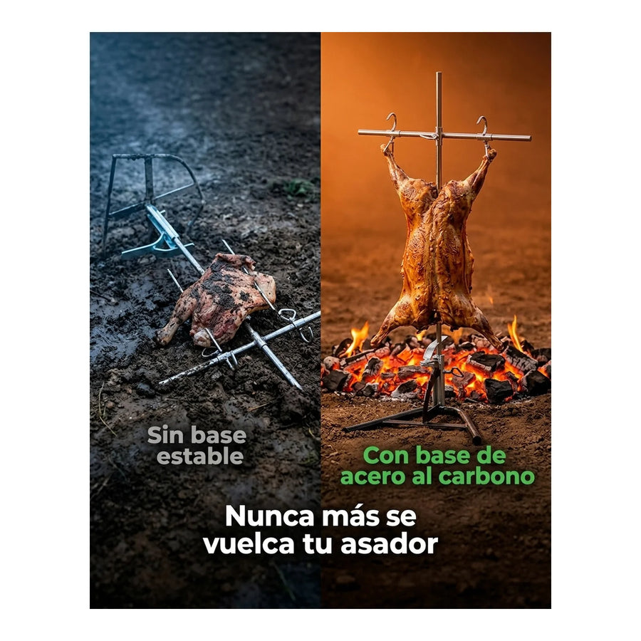 Asador Vertical a la Estaca XL — Cordero y Cortes Grandes | Parrilla