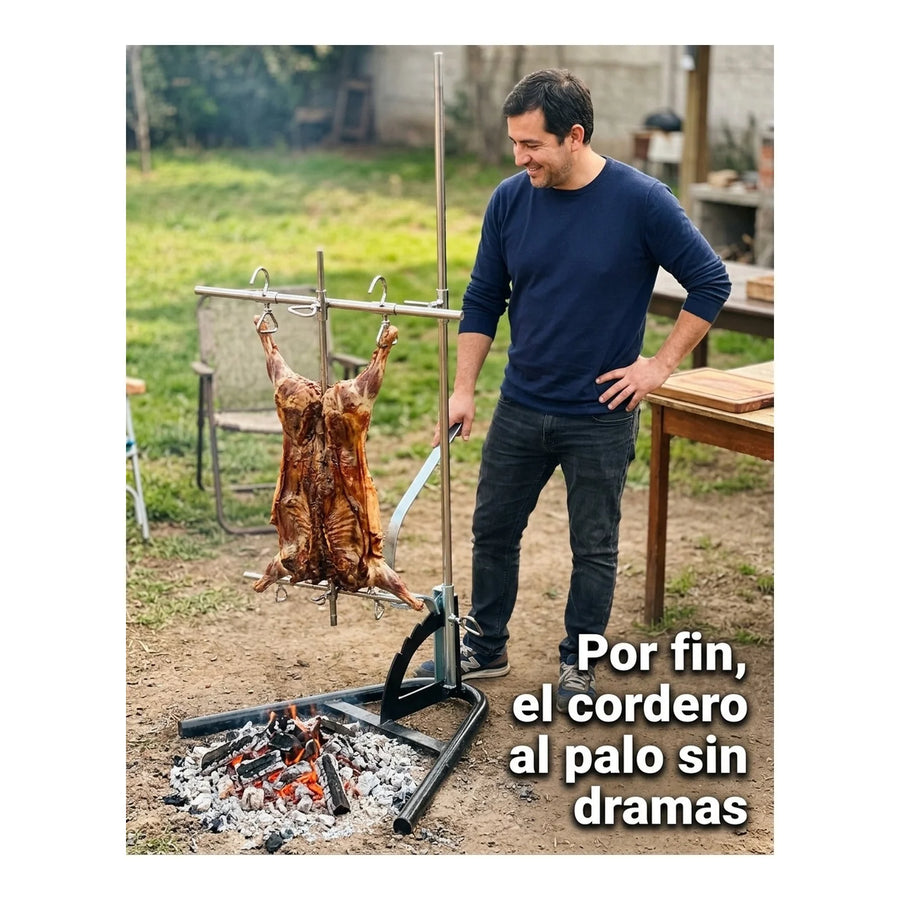 Asador Vertical a la Estaca XL — Cordero y Cortes Grandes | Parrilla