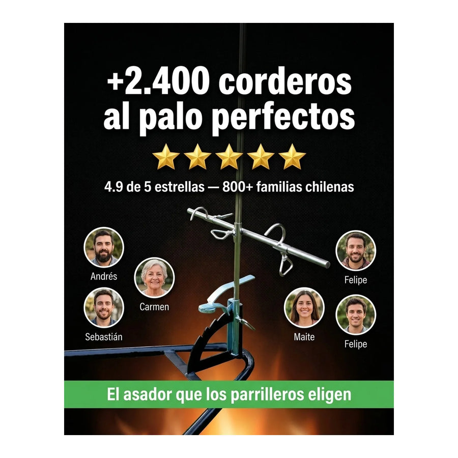 Asador Vertical a la Estaca XL — Cordero y Cortes Grandes | Parrilla